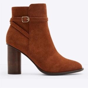Draper James Tegan suede leather booties cognac brown booties size 9 new